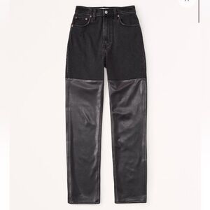 LAST CHANCE! Abercrombie & Fitch '90s Straight Ultra High Rise Jean Faux Leather